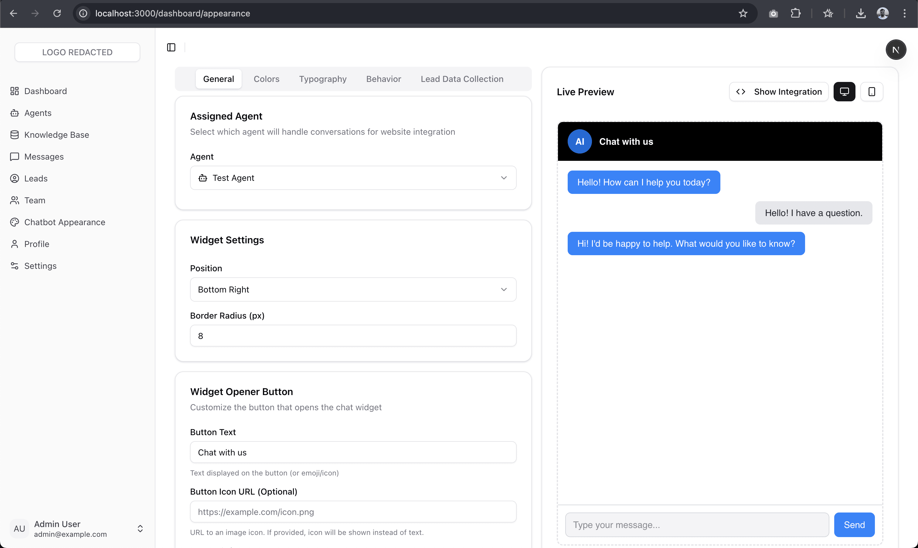 Custom AI SaaS Platform, White-label AI agent builder for businesses to ship their own AI products